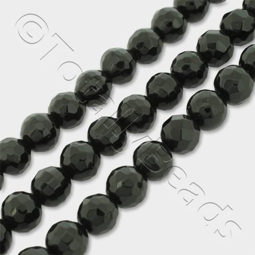 Synthetic Onyx Round Faceted Beads 6mm 16" String