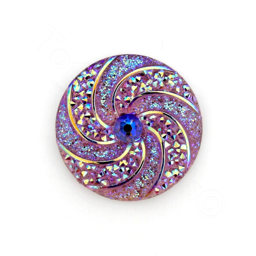 Acrylic Cabochon 20mm Disc - Spiral Lilac