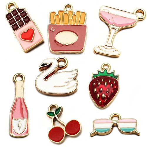 Enamel Gold Charm   Mixed 20pcs 20mm for jewellery making