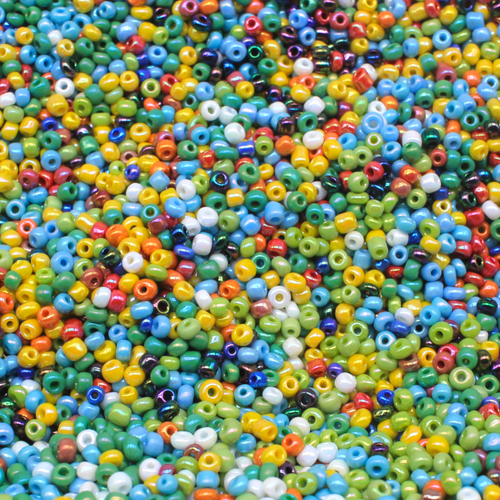 Seed Beads Opaque Rainbow  Mixed   Size 8 100g 3mm for jewellery making