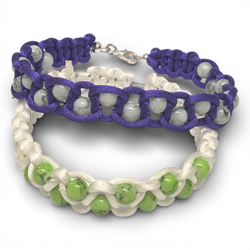 Marble Macrame Bracelets x 12   Mixed Colour Bundle 5mm for jewellery making