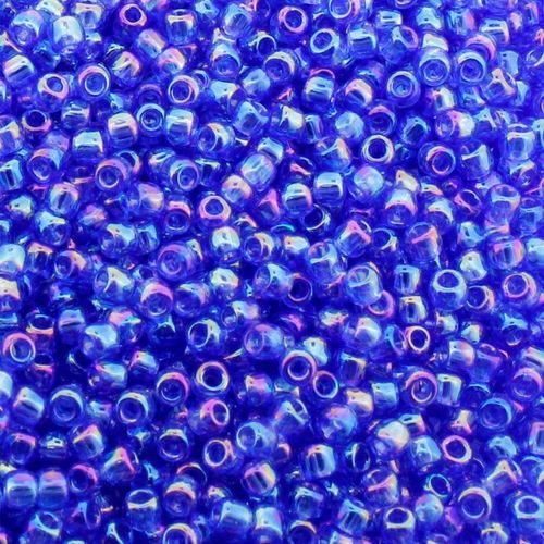 Toho Size 11 Seed Beads 10g   Trans Rainbow Sapphire 6mm for jewellery making
