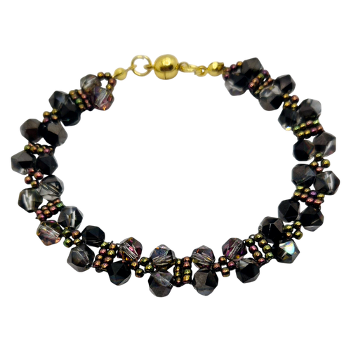 Maureen Crystal Bracelet x2   Black Shadow for jewellery making