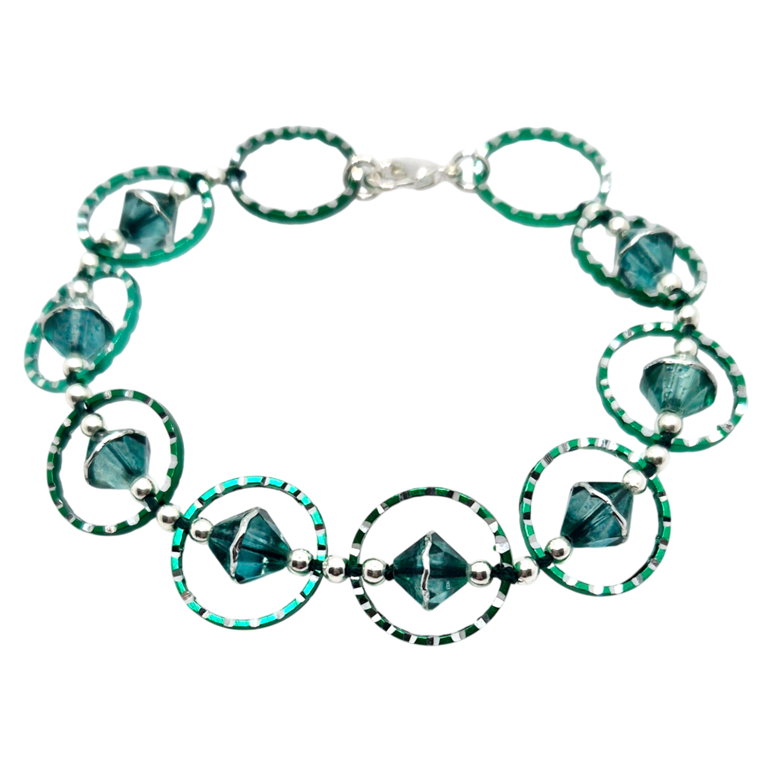 Bethan Ring Bracelets x3   Green for jewellery making