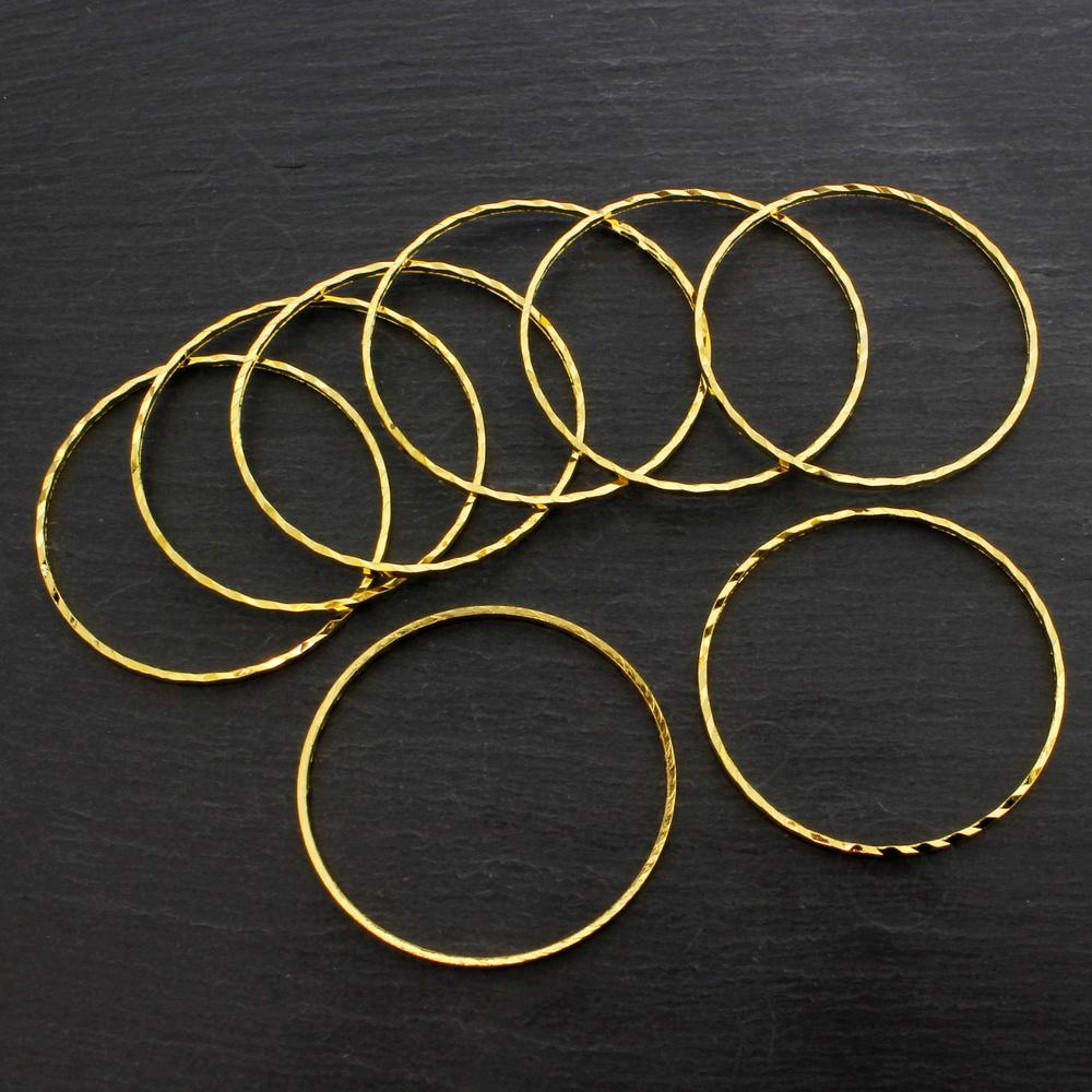 Spacer Rings Etched 30mm Gold Plated - 15pcs