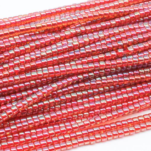Glass Drum Beads 2mm 190pcs   Orange Rainbow for jewellery making