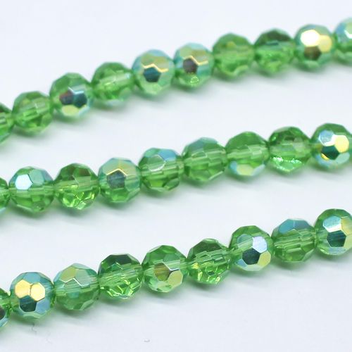 Crystal Round 6mm   Lime Rainbow 72pcs for jewellery making