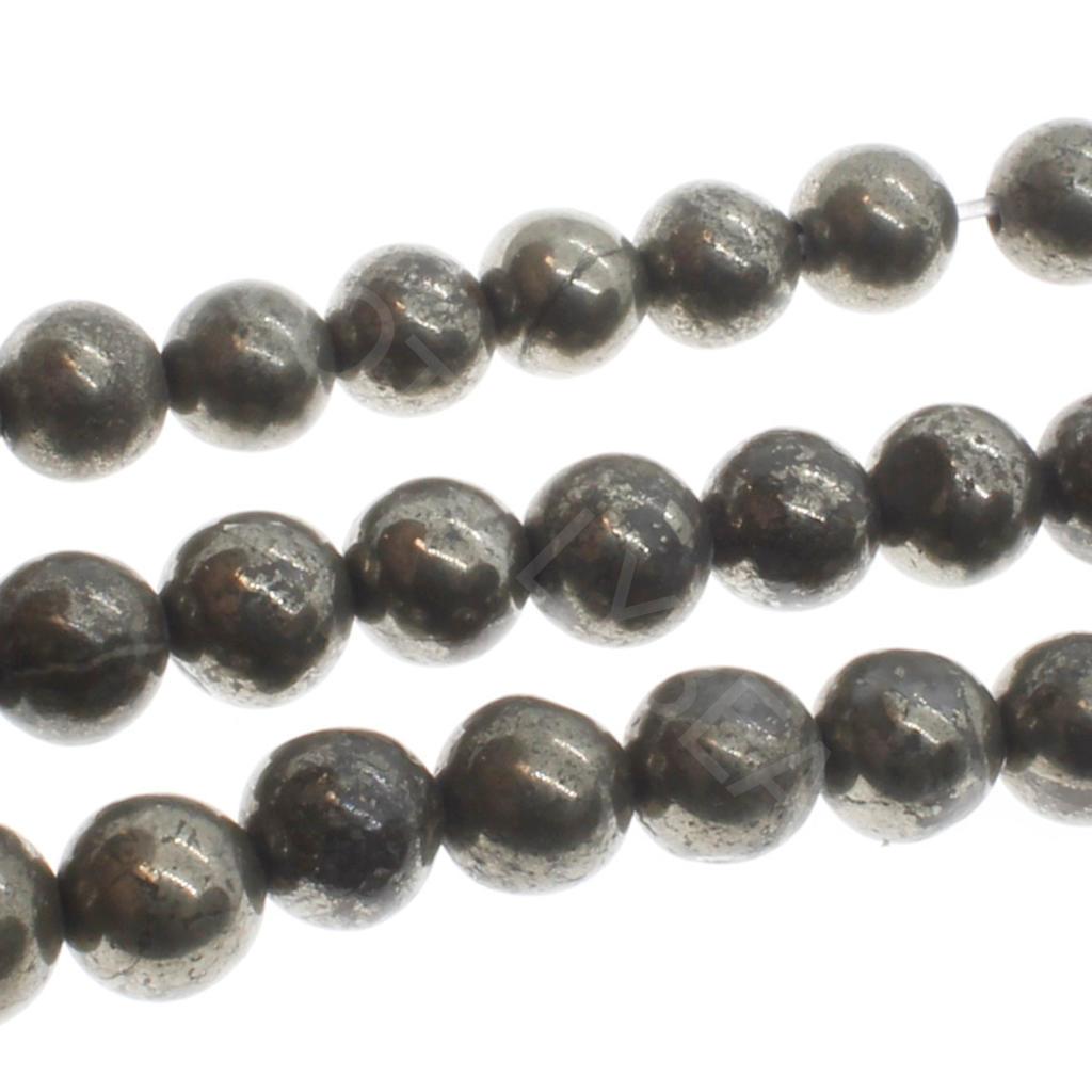 Pyrite Round Beads 6mm 16" String