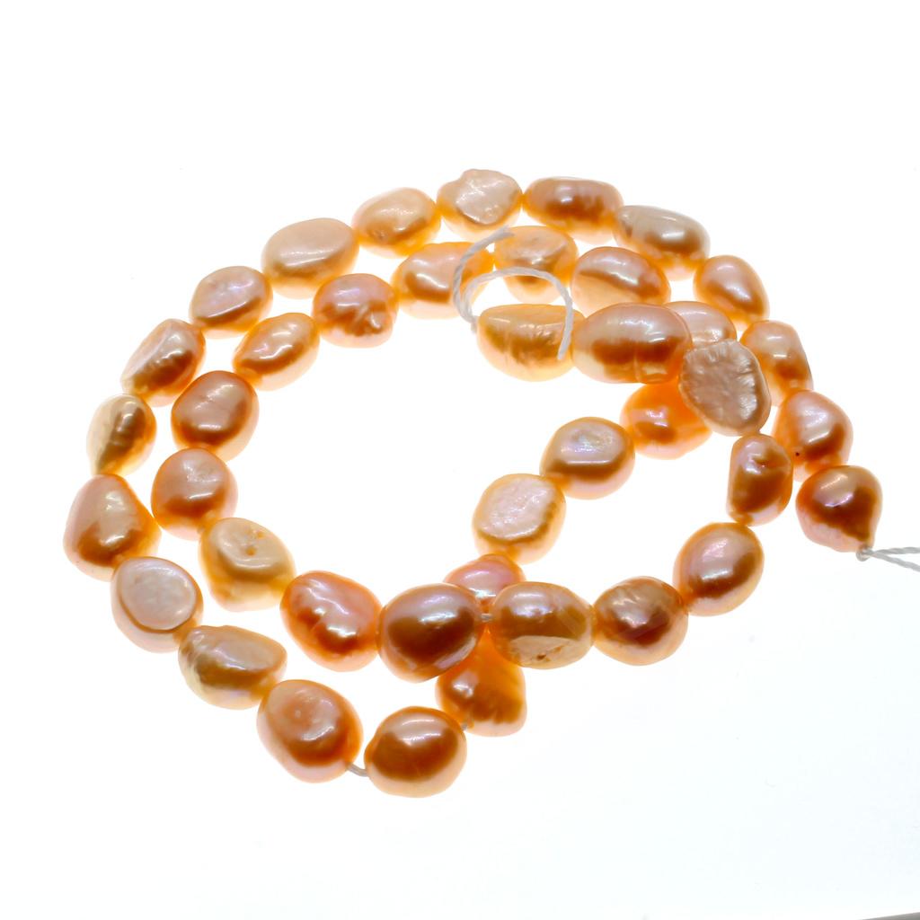 Freshwater Pearls 8-9mm Flat Rice Peach - 14" String