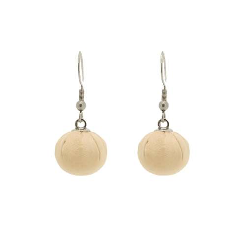 Silk Orb Charms - Cream 2pcs