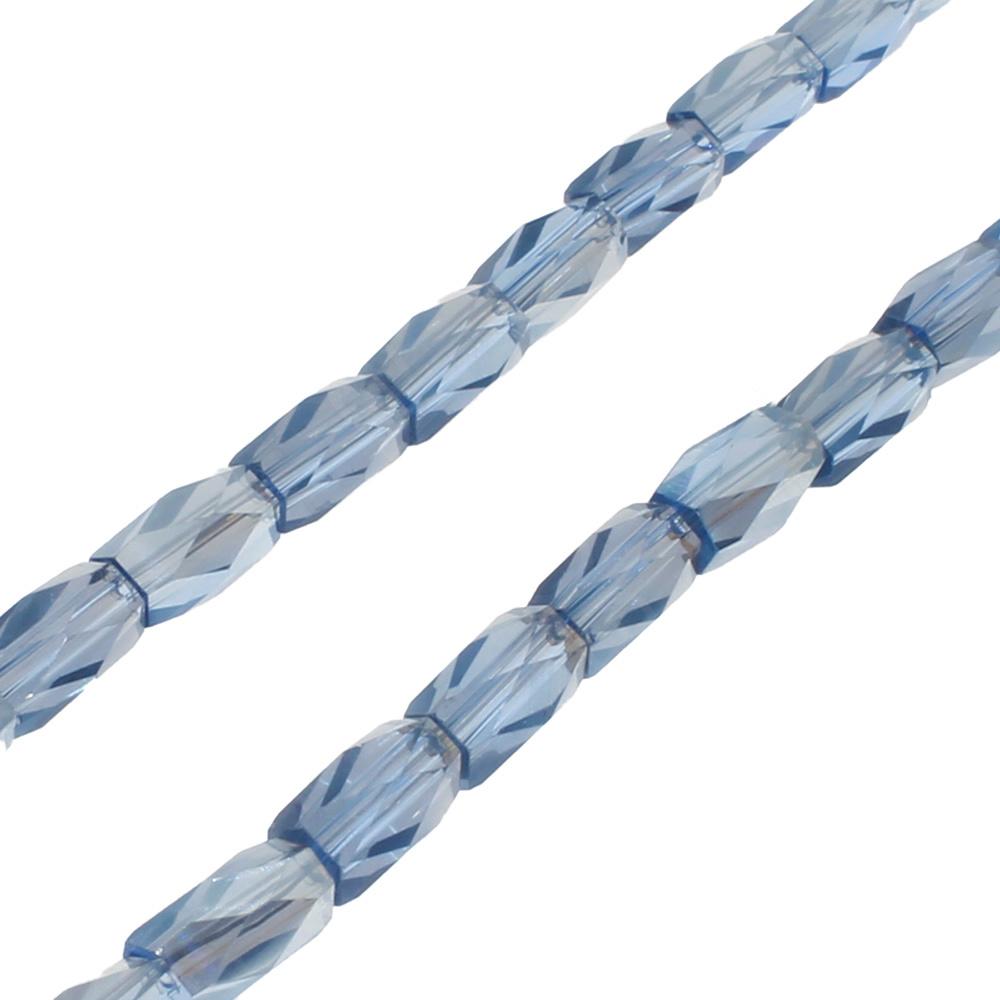 Crystal Barrel Beads 7x4mm - Sapphire Blue