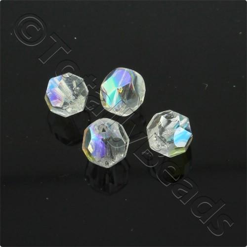 Czech Fire Polished 6mm Faceted - Crystal AB - 50pcs