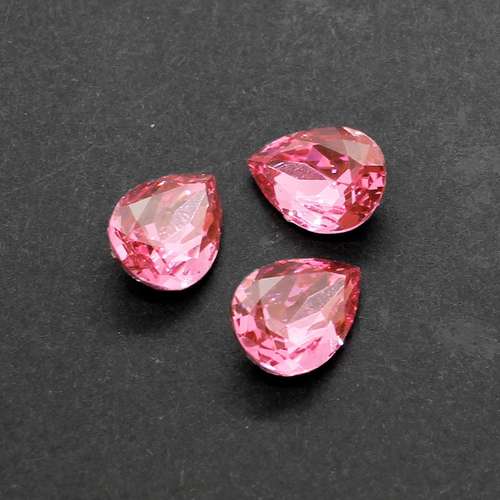 14mm resin Rivoli stone pink — faceted round crystal-style cabochon ideal for jewelry making, settings, and crafts