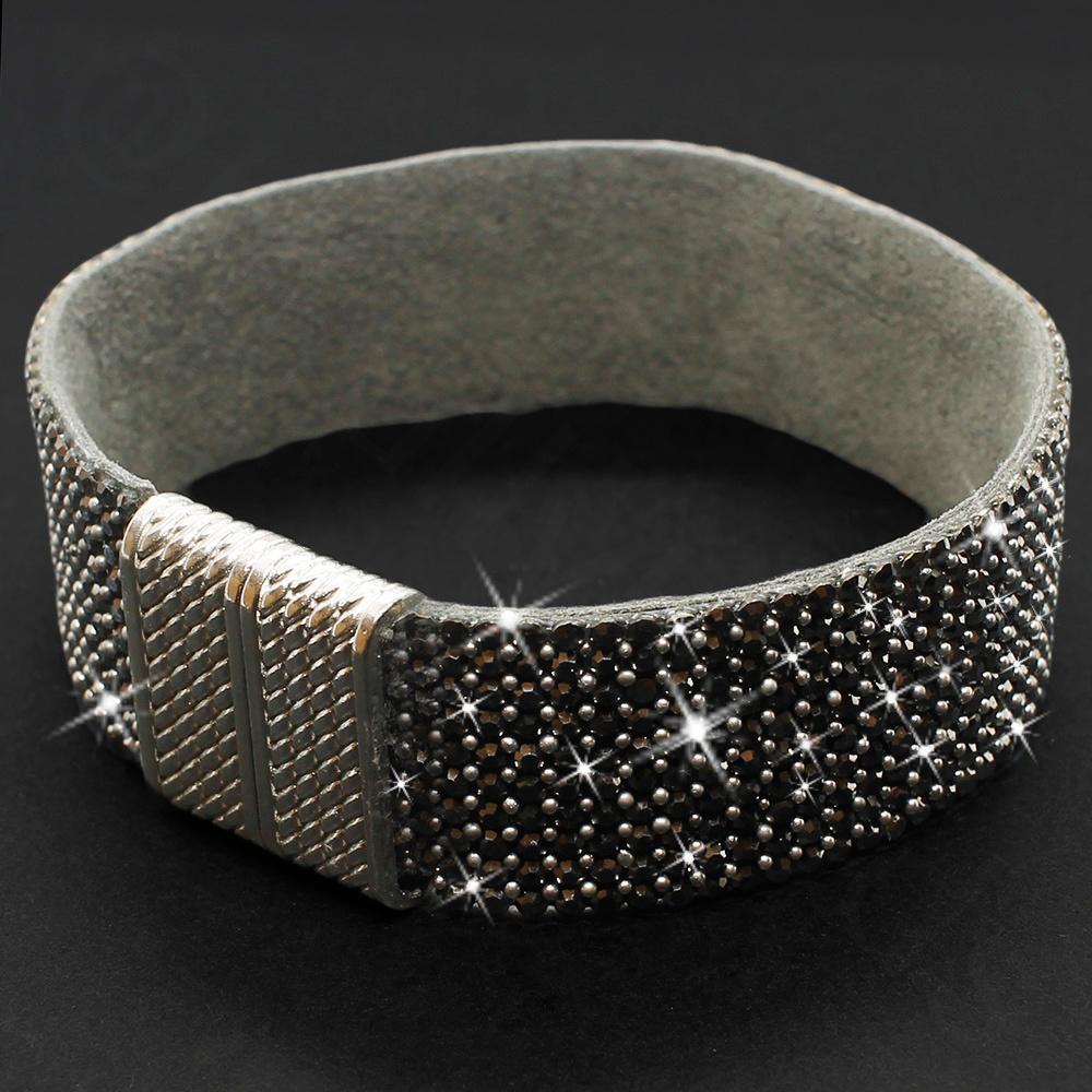 Sparkle Ribbon 22mm Bracelet Kit -  Dark Silver Crystal