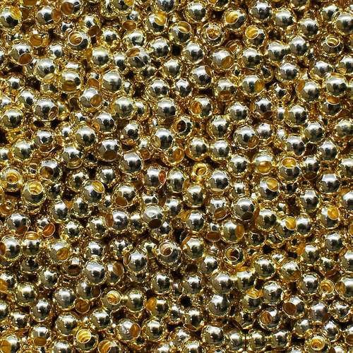 Round Spacer Beads 2mm 300pc - Gold