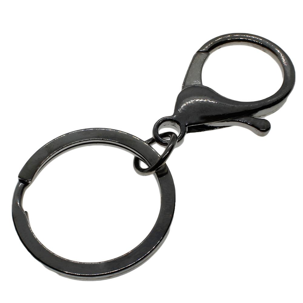 Lobster Clasp 35mm with Keyring - Black Plated