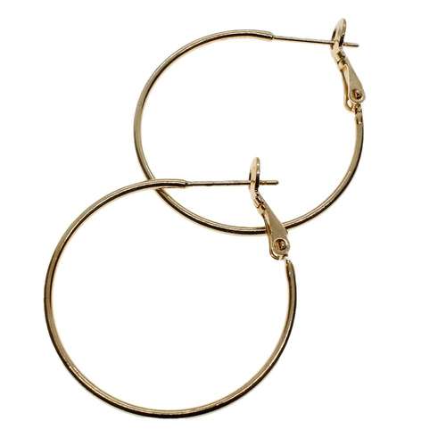 Hoop Earring 31mm 1 Pair - Champagne Gold