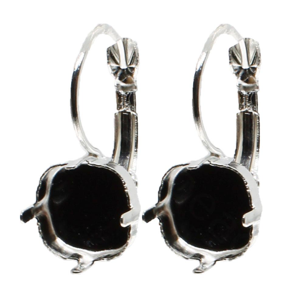 Locking Earring for 10mm Rivoli 1 Pair - Silver Plated