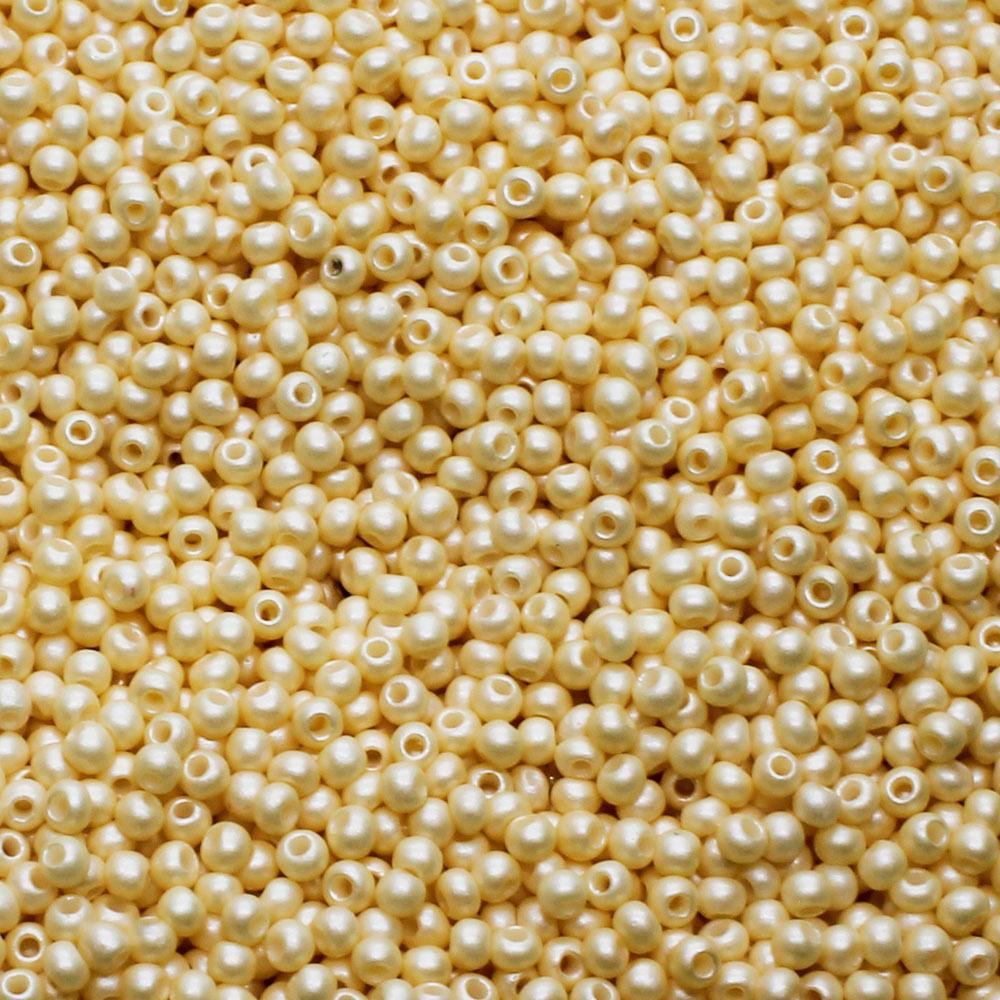 FGB Seed Beads Size 12 Opaque Pearl - 50g