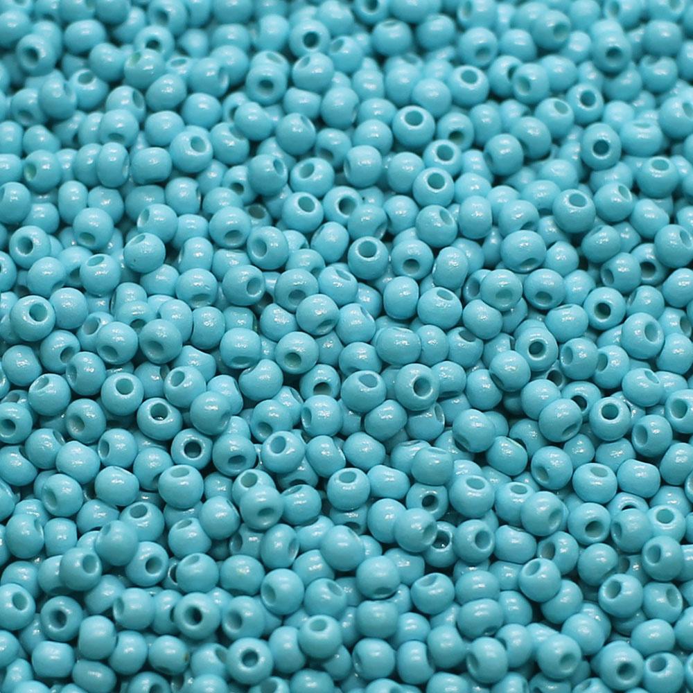 FGB Seed Beads Size 12 Opaque Light Caribbean Blue - 50g