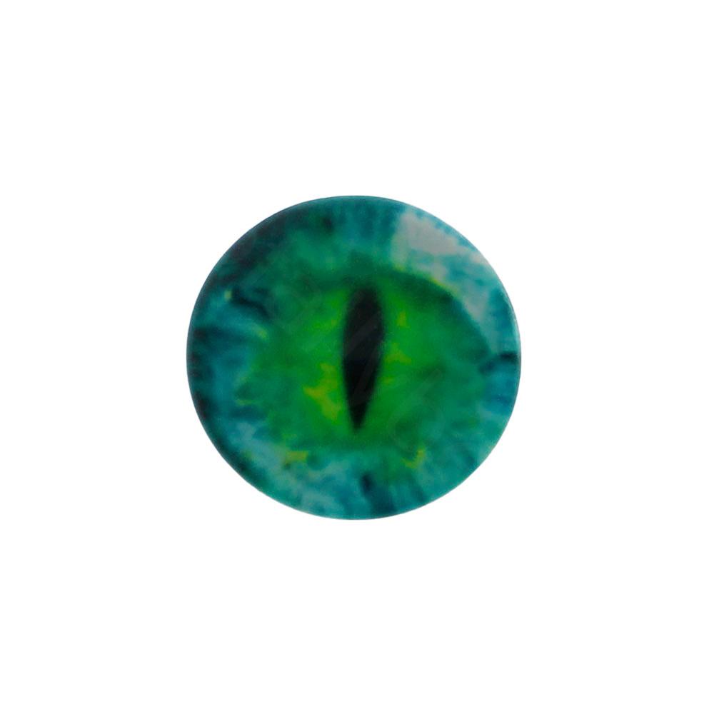 Glass Cabochon 20mm - Dragon Eye green Colour
