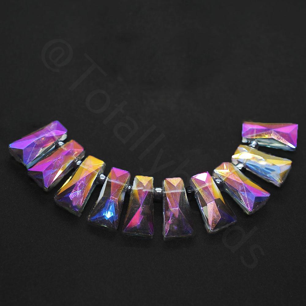 Trapezoid Crystal Beads 20mm - Purple Shimmer B