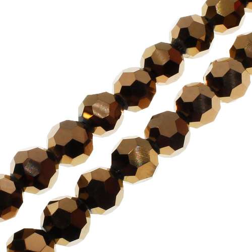 6mm crystal beads bronze plate, pack of 72 — faceted for jewelry making and beadwork