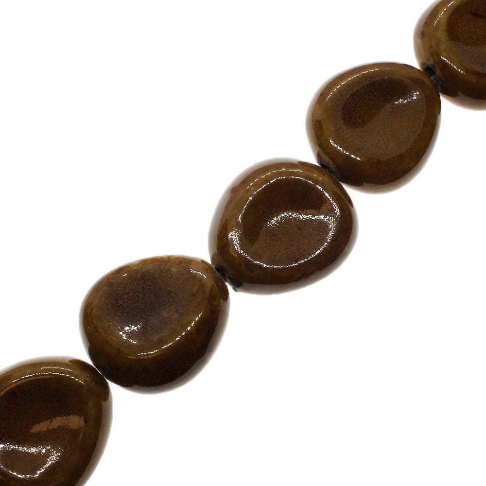 Ceramic Beads - Chips 35mm - Brown