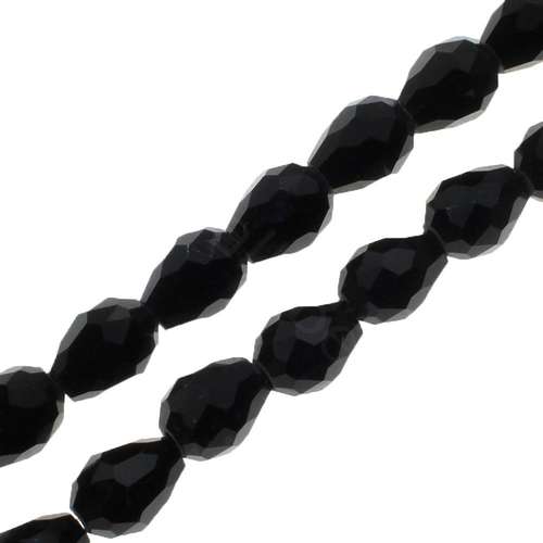 7mm crystal beads jet black — faceted for jewelry making and beadwork