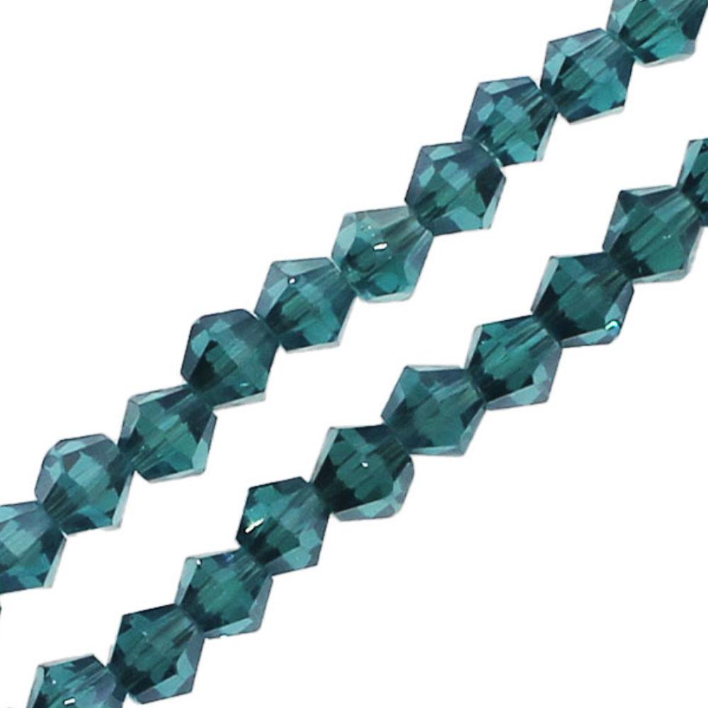 Crystal Bicone 4mm - Dk Turquoise AB