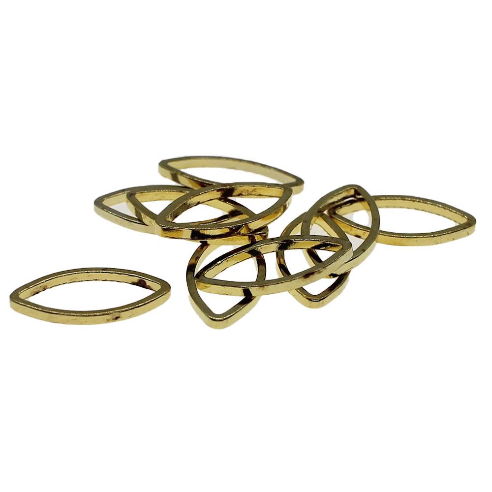 Oval Shaped Spacer Ring Gold Plated - 12 x 6mm - 3g