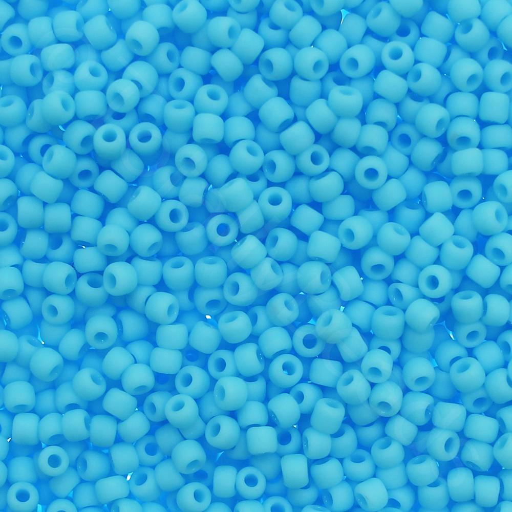 Toho Size 11 Seed Beads 10g - Opaque Frosted Blue Turquoise