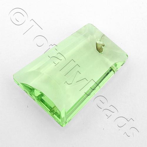 Glass Pendant Facet Rectangle Drop  20mm - Lime Green