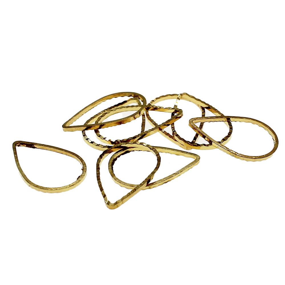 Geometric Drop Gold Plated Rings - 15 x 10mm - 3g