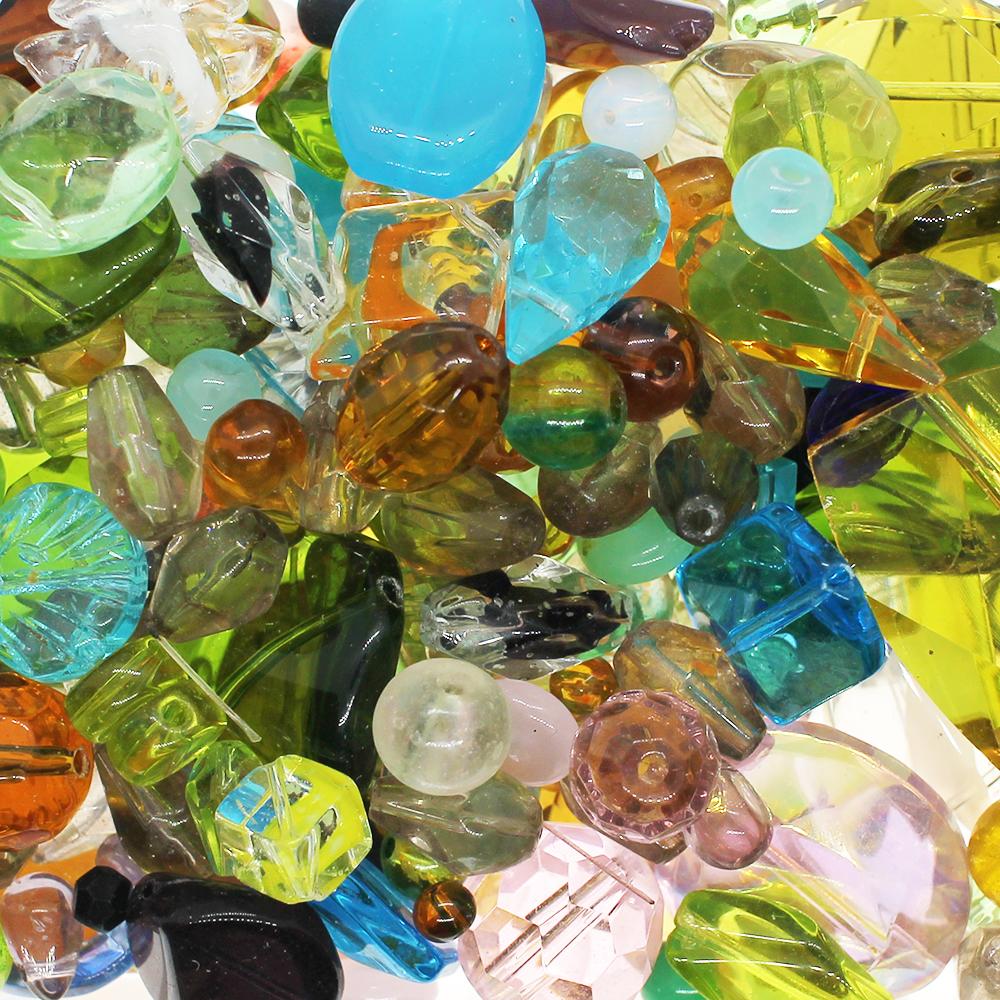 Mixed Assorted Glass Beads 150g Rainbow