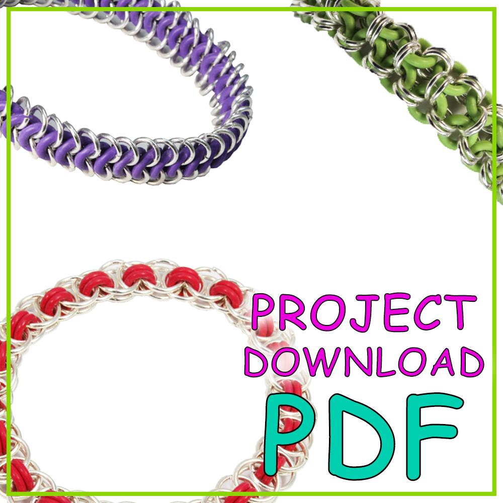 Chain Maille with Rubber Rings - 3 projects - Download Instructions