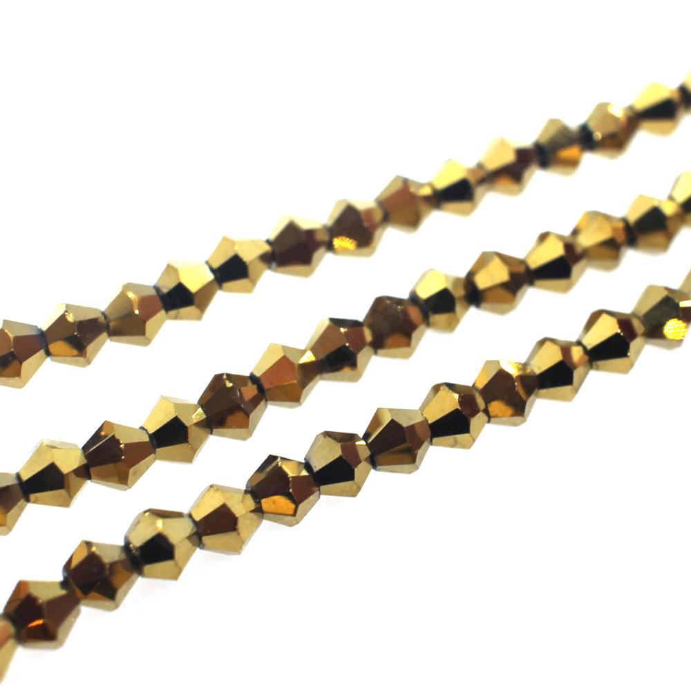 Crystal Bicone 4mm - Gold