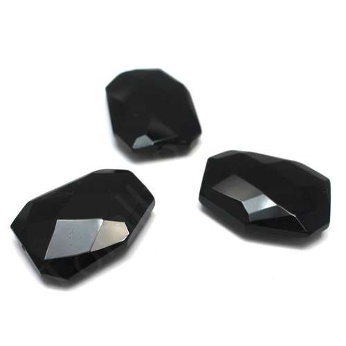 Glass Asymetric Rectangle 39mm - Jet Black 1 pcs
