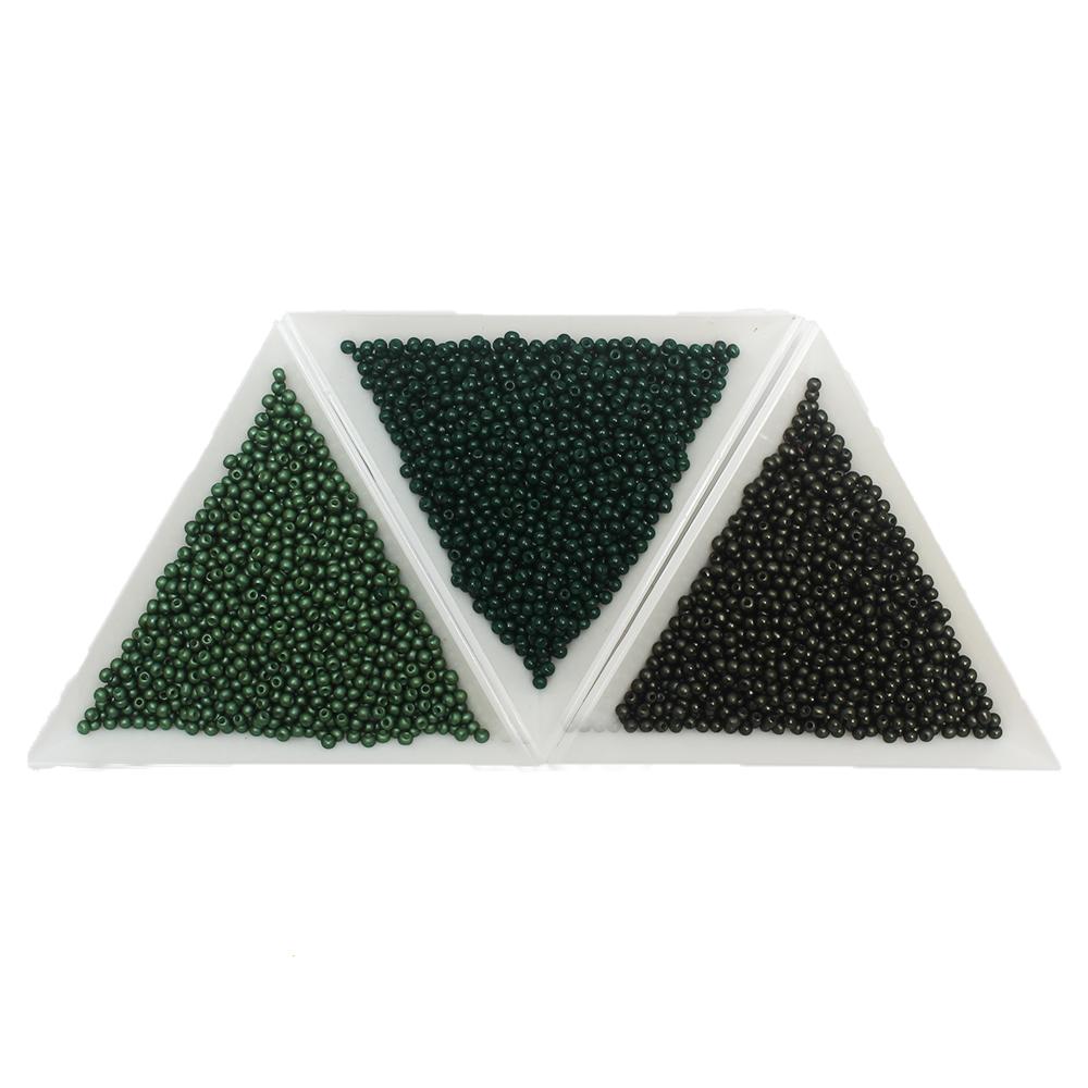 FGB size 12 seed beads - 3 Colours - Green