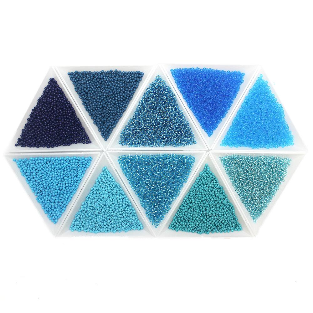 FGB size 12 seed beads - 10 Colours - Blues