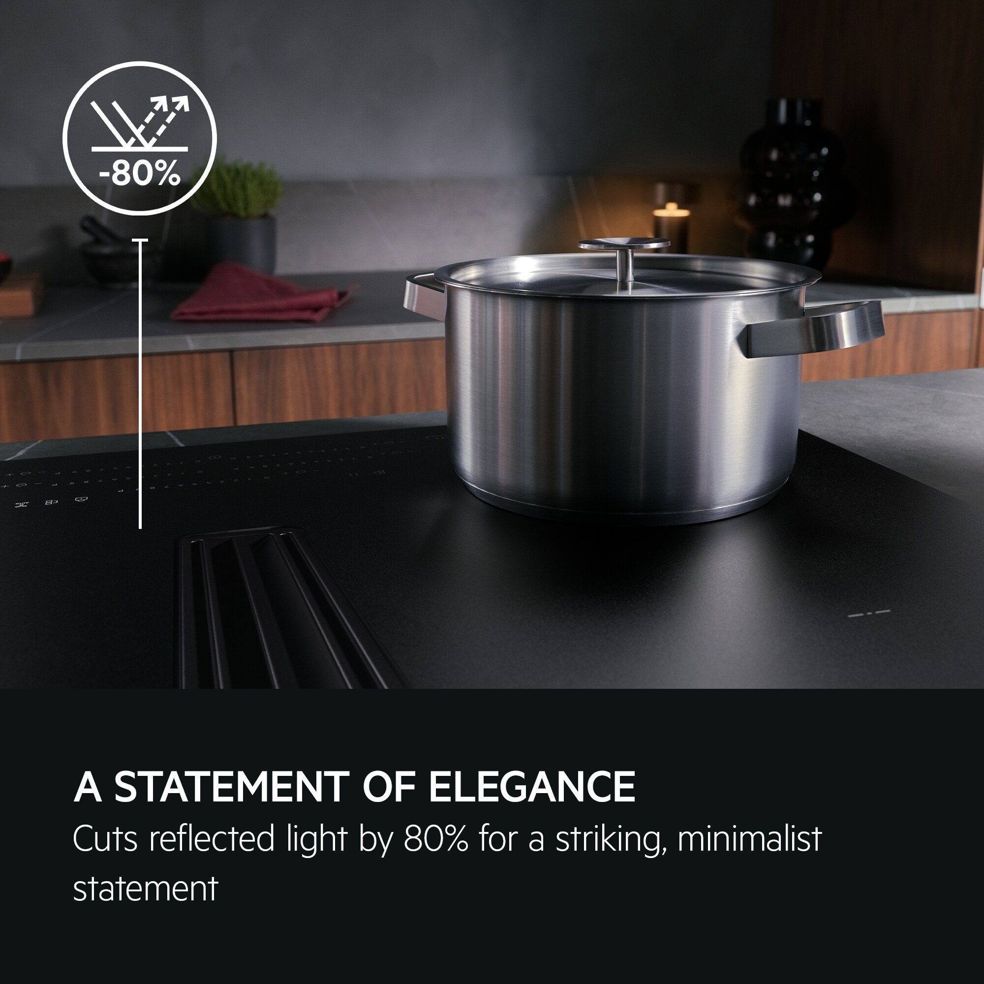 AEG NCH84B03AZ 6000 SaphirMatt® Induction Extractor Hob 80 cm U59612