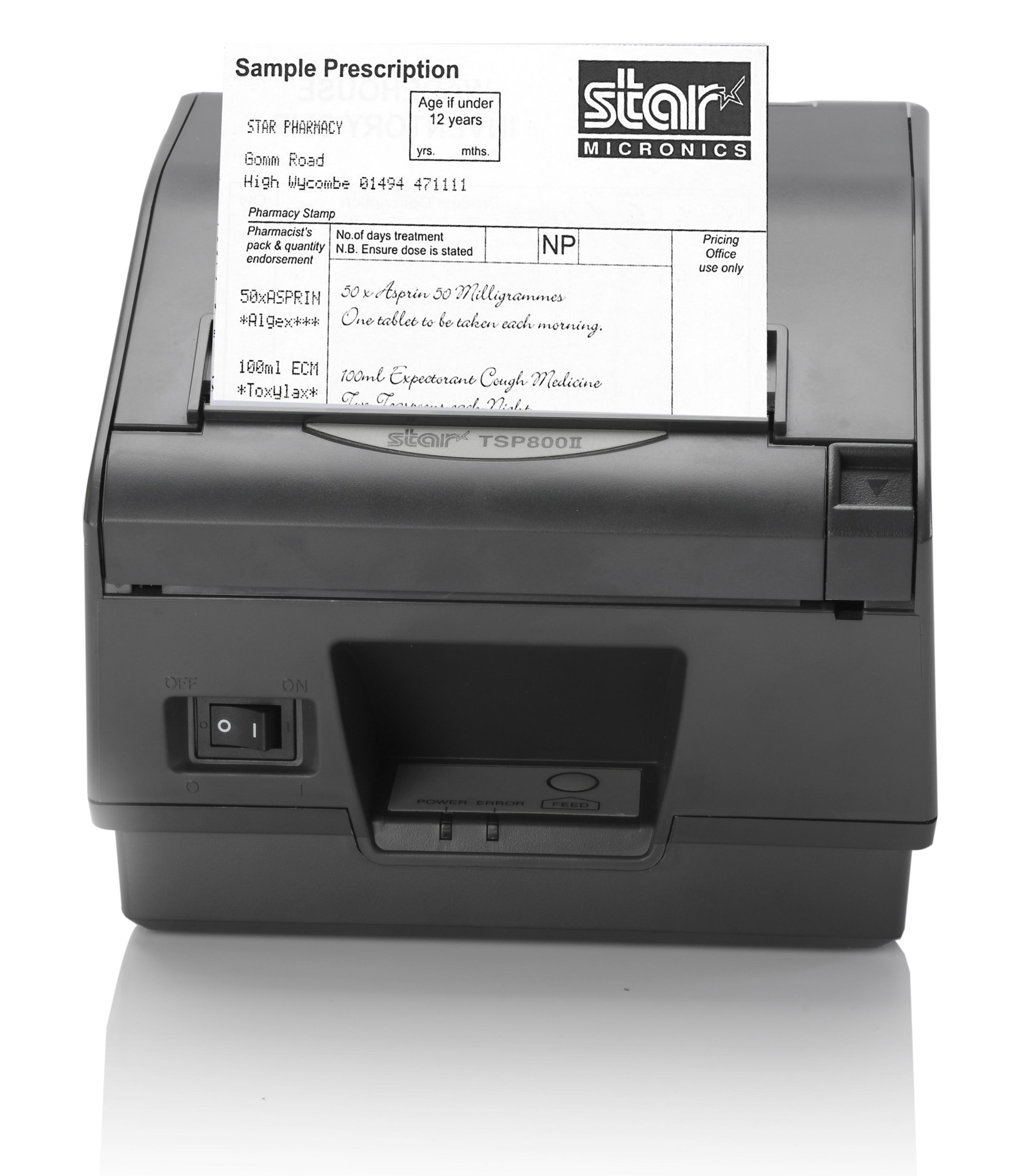 Star TSP800 thermal,wide media receipt & label printer with RS232 ...