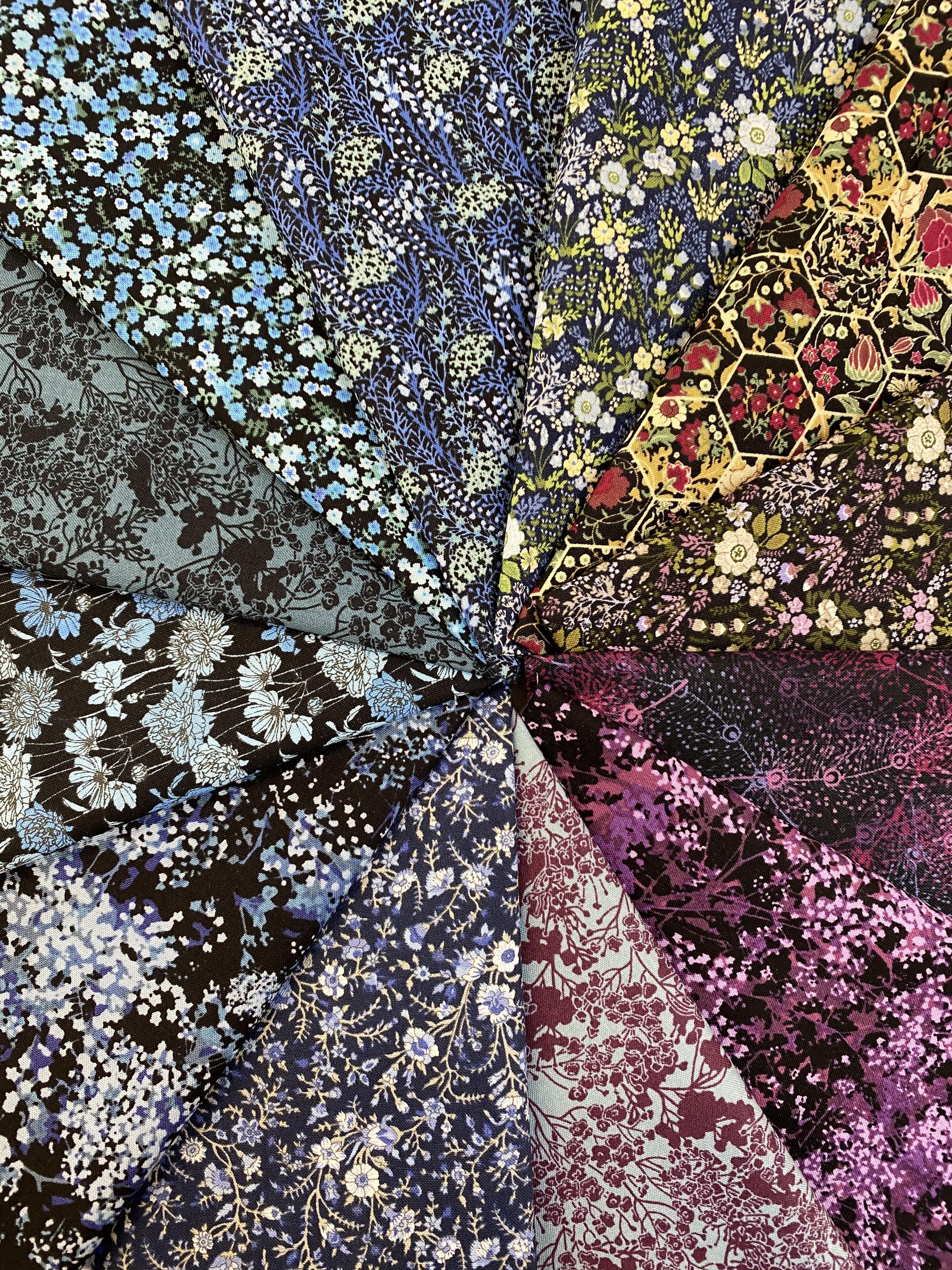 Garden Delights III Fabric Box (Purple & Blue)