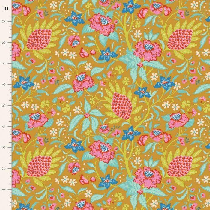 Tilda Fabric FLOWERTANGLE BLUE from Bloomsville Collection, TIL100509