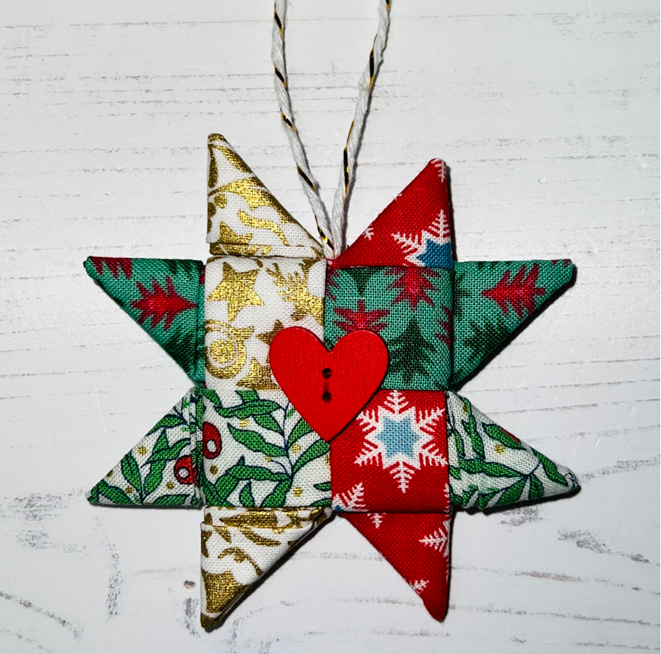 Day 7 Stitchmas - Christmas Folded Star Decoration