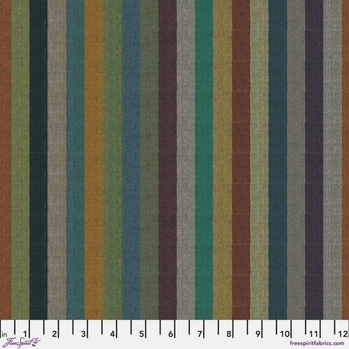 【AAKE】[SET] STRIPE FLARE SK/LAYERED PT Kaffe Fassett Woven Stripes - WSGP004 Midnight - Exotic Stripe