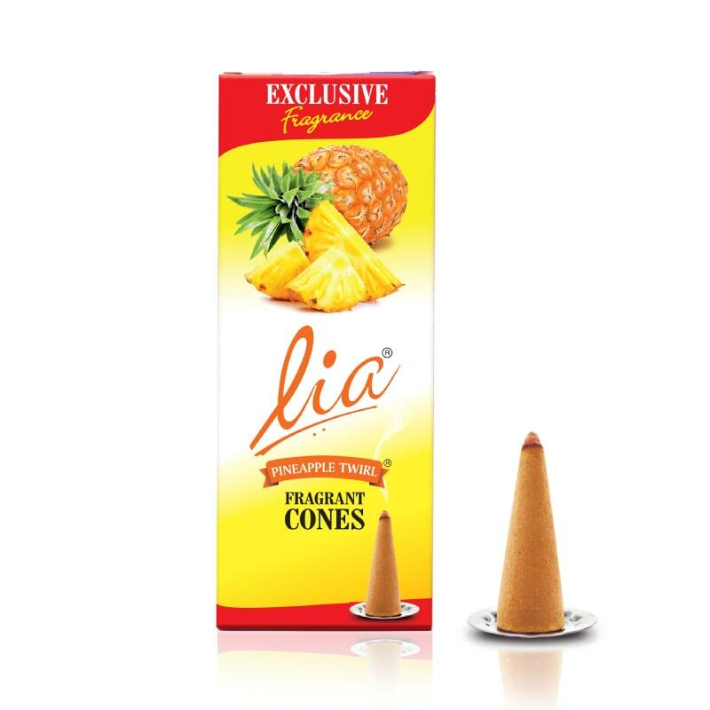 Lia Pineapple Twirl Fragrant Cones 12 Pcs (FREE Cone Holder)
