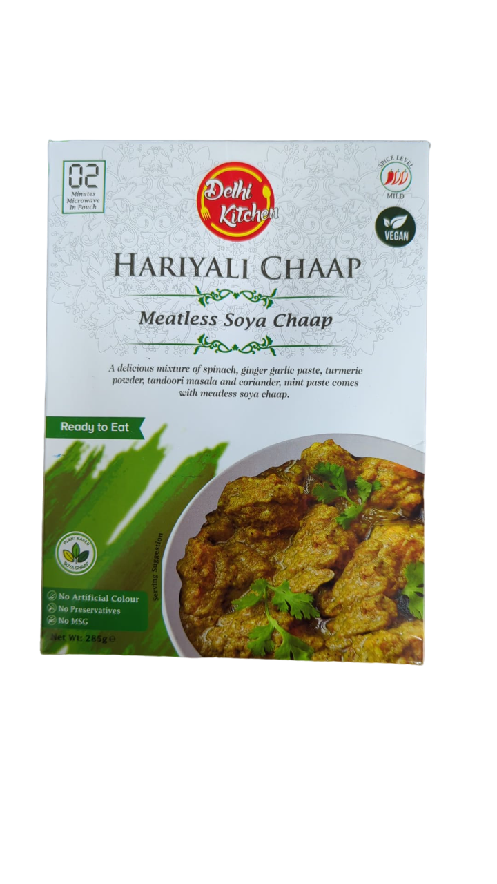 Delhi Kitchen Vegan Soya Hariyali Chaap 285g (Ready Meal)