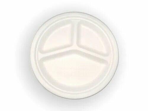 Sugarcane Bagasse Biodegradable 3 Section Plates [Pack of 5]