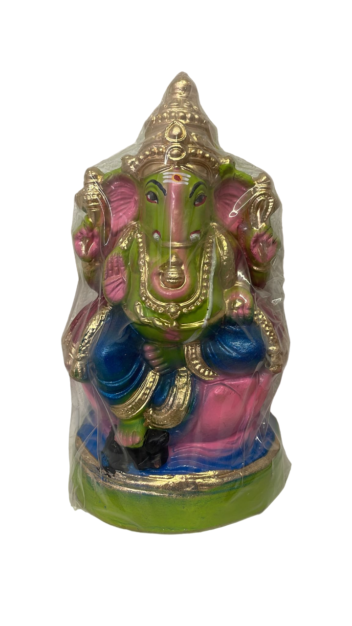 Ganesh Murti - Green Lotus  [10.5 inches]